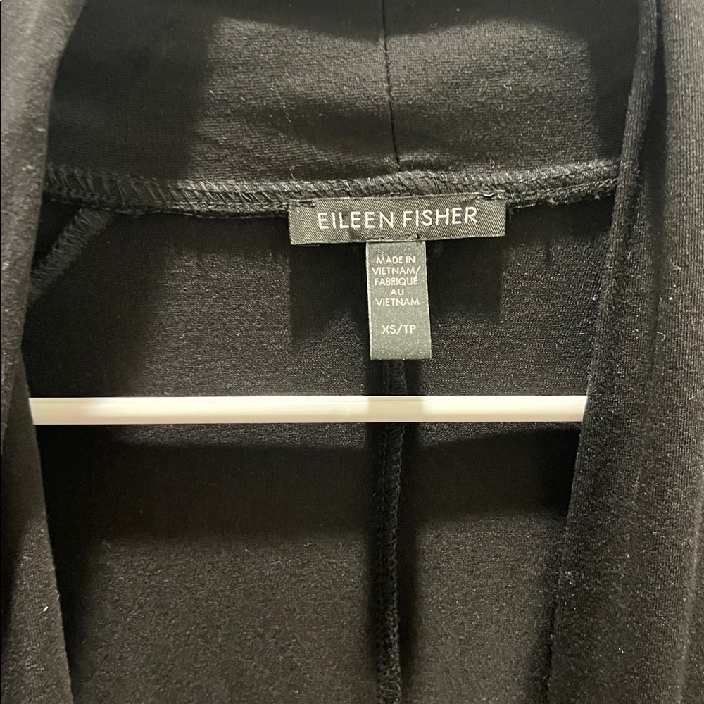 Eileen Fisher Classic Black Cardigan - Picture 3 of 5